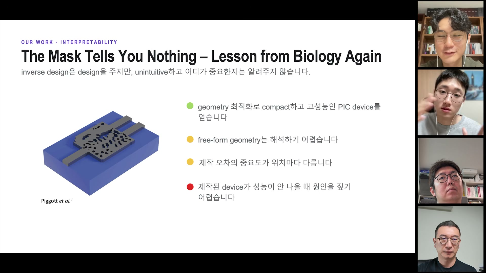 장면 19 — 복잡한 mask의 중요 영역을 찾는 interpretability 슬라이드