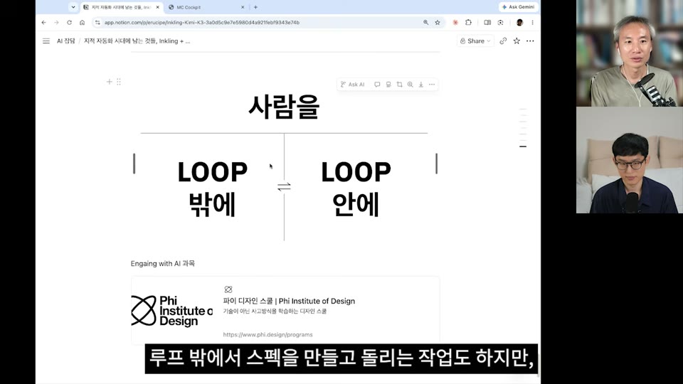 슬라이드 "사람을 LOOP 밖에 ⇄ LOOP 안에"