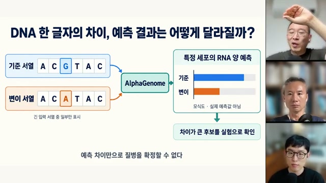 장면 23 - 기준 서열과 변이 서열의 AlphaGenome 예측 차이