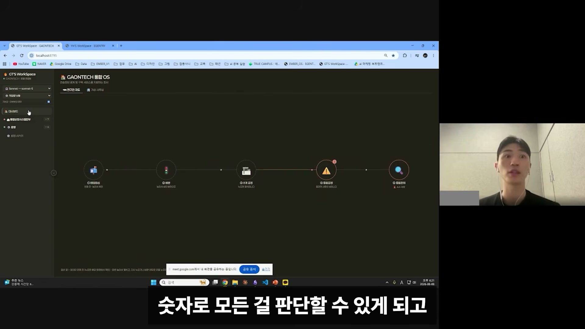 장면 12 — 통합 OS 화면과 운영 성과를 말하는 장면