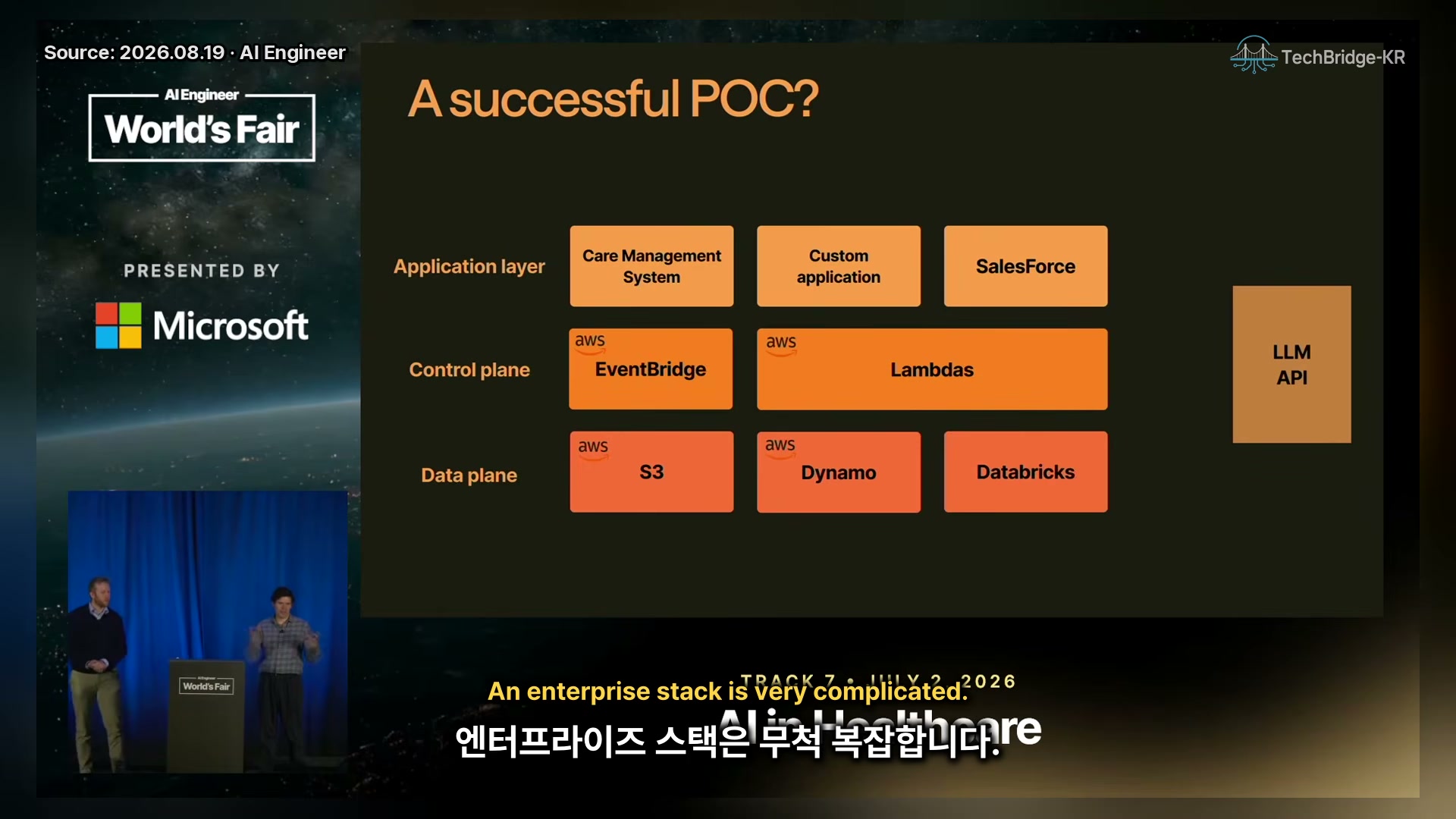 장면 2 — 애플리케이션·컨트롤 플레인·데이터 플레인과 LLM API로 구성된 성공적인 POC 스택