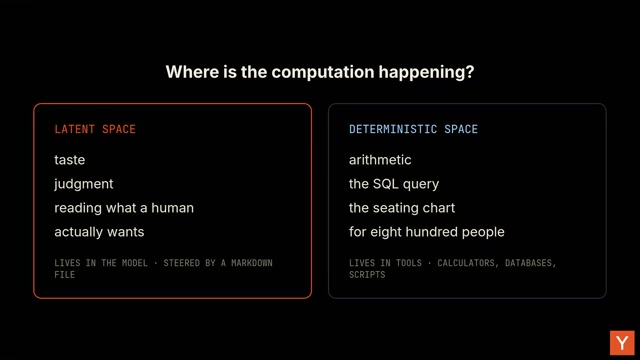 장면 7 — latent space와 deterministic space의 분업