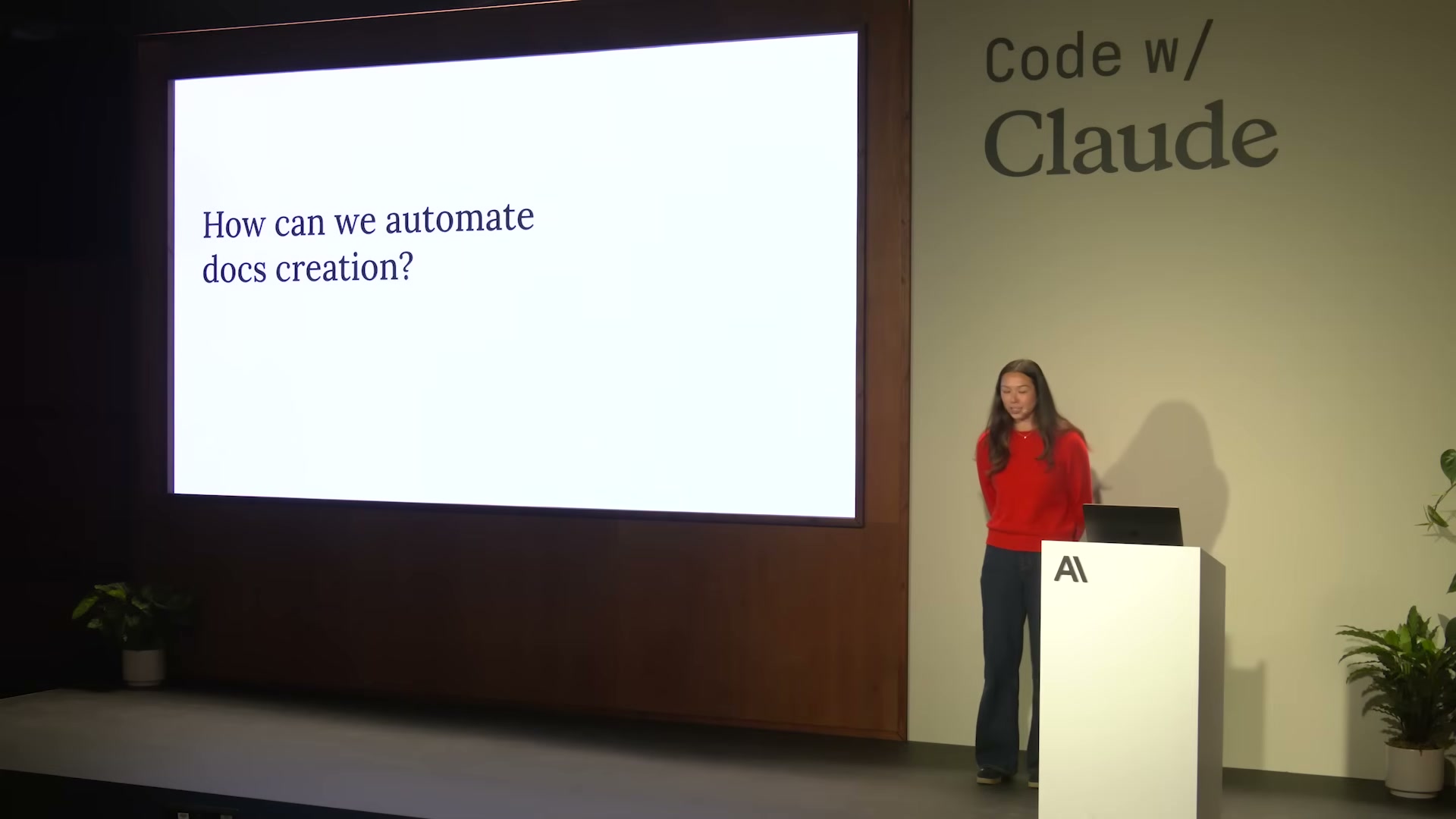 장면 7 — "How can we automate docs creation?" 슬라이드