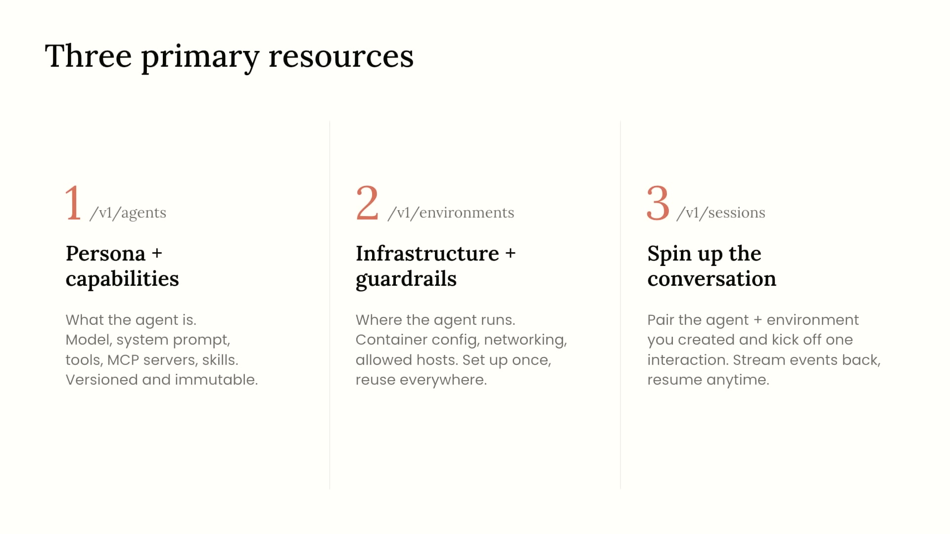 장면 5 — "Three primary resources" 슬라이드