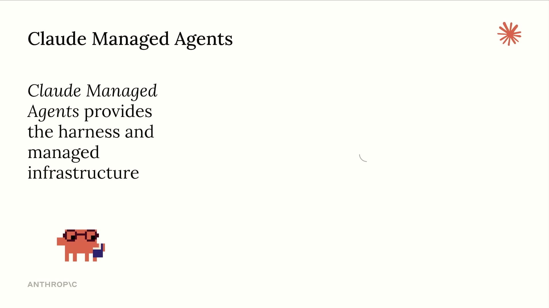 장면 6 — "Claude Managed Agents" 정의 슬라이드